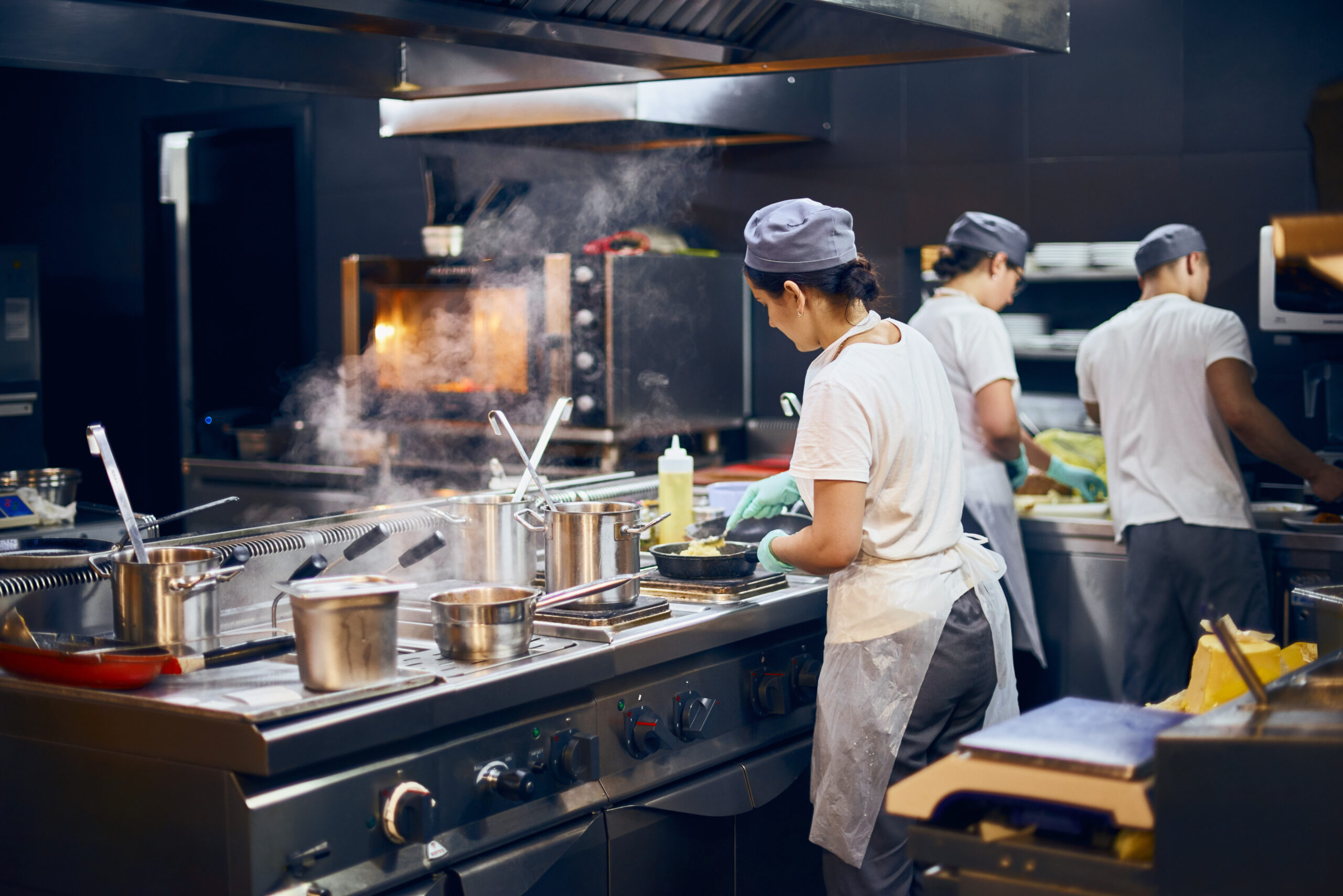 Professional restaurant kitchen and hospitality accommodation